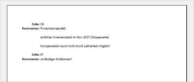 Excel Kommentare