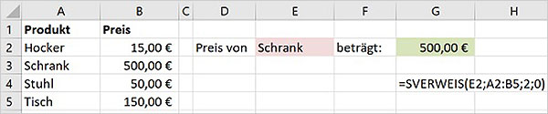 Excel SVerweis