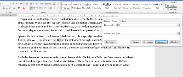 Word - suchen und ersetzen