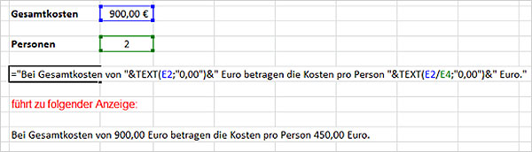 Excel Formeln kombinieren