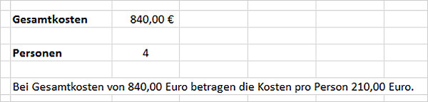 Excel Formeln kombinieren