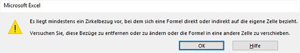Excel - Zirkelbezüge