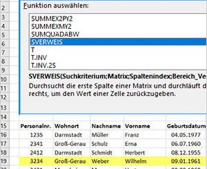 Excel SVERWEIS