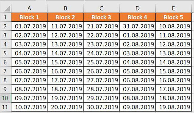 Excel Wochenenden hervorheben