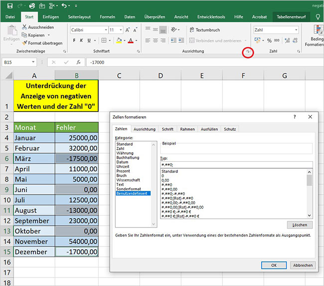 Excel Anzeige unterdrücken