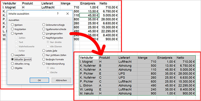 Excel Funktionstaste F5