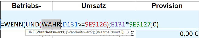 Excel - Teilergebnisse in Formeln