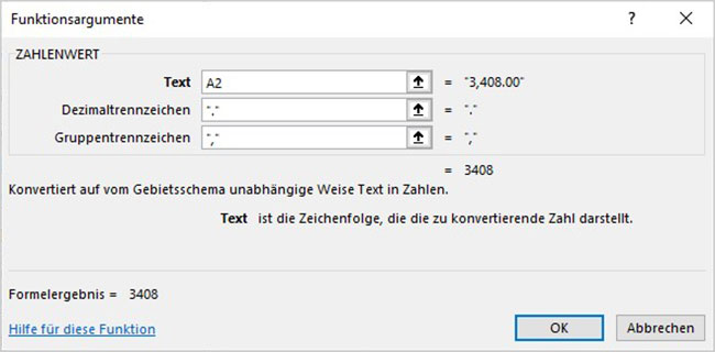 Excel: Amerikanische Zahlen in Werte umwandeln