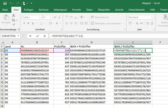 Excel - Textverkettung