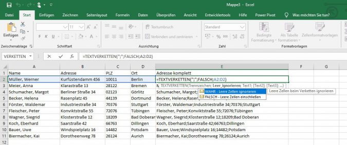 Excel - Textverkettung