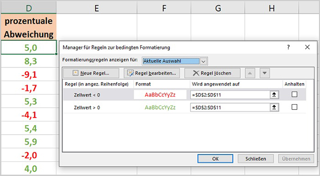Excel - Abweichung