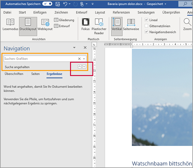 Word - Abbildung finden