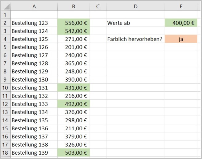 Excel - Bedingte Formatierung ein- und ausschalten