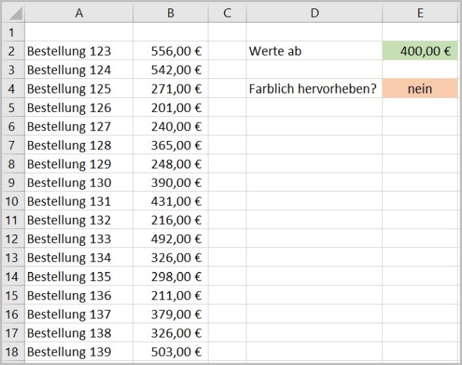 Excel - Bedingte Formatierung ein- und ausschalten