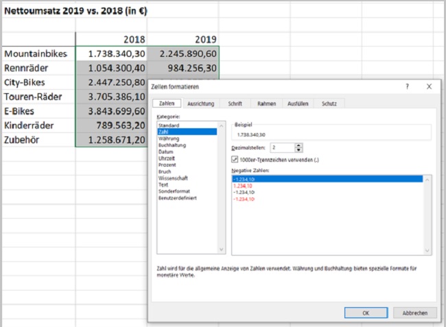 Excel- Zahlen in Millionen - Zellen formatieren