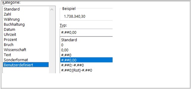 Excel- Zahlen in Millionen - Zahlenformat