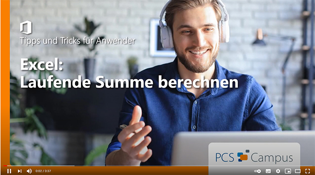 Excel-Tipps im Videokanal der PCS Akademie