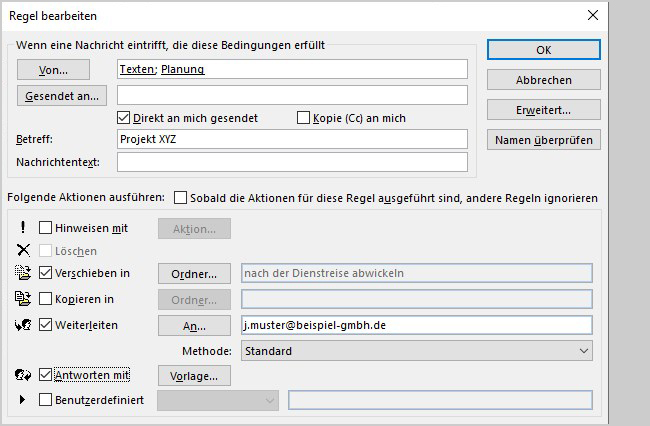 Outlook: Automatische Antwort bei Abwesenheit