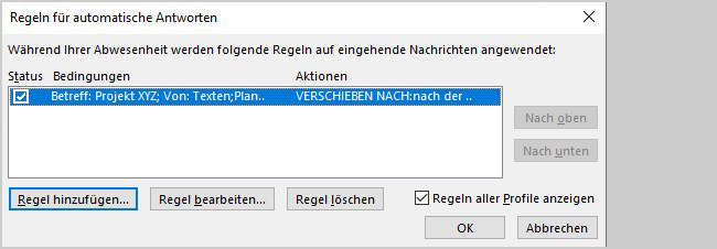 Outlook: Automatische Antwort bei Abwesenheit