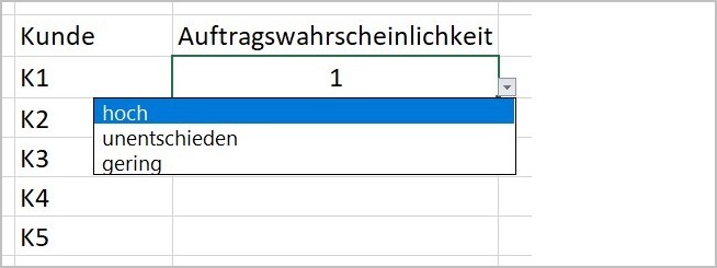 Excel Dropdownliste mit Ampelsymbolen