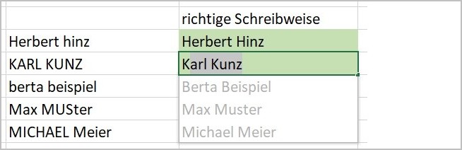 Excel - Blitzvorschau 1