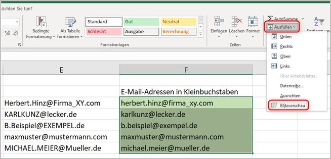 Excel - Blitzvorschau 3