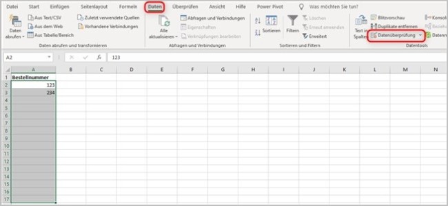 Excel - 1 Eingabe von doppelten Werten verhindern.