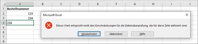 Excel - 3 Eingabe von doppelten Werten verhindern.
