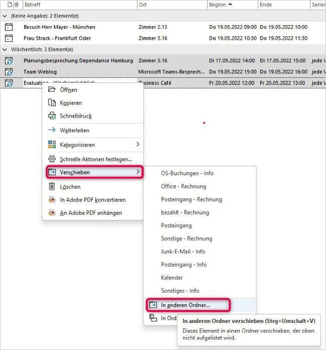 Outlook - Kalenderdaten löschen