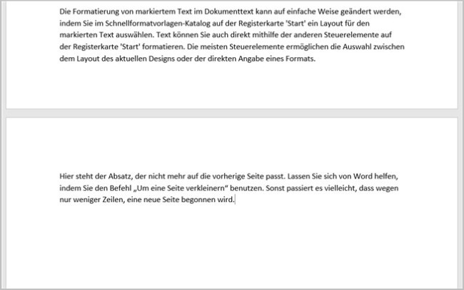 Word - Dokumente kürzen 5