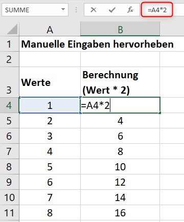 Screenshot 1 - Manuelle Eingaben