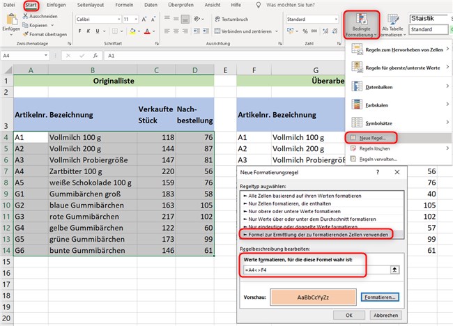 Screenshot 1 - Überarbeitete Liste