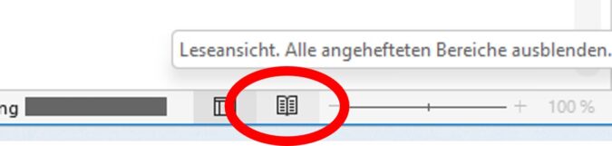 Screenshot 2 - Leseansicht aktivieren