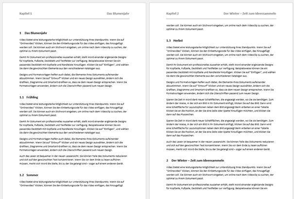Screenshot 1 - Kapitelüberschriften in Kopfzeile anzeigen