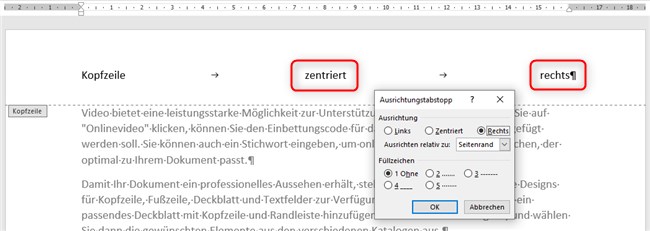 Screenshot 5 - Ausrichtungstabstopp