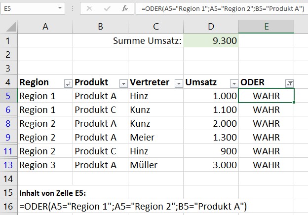 Screenshot 3 - Filter mit ODER