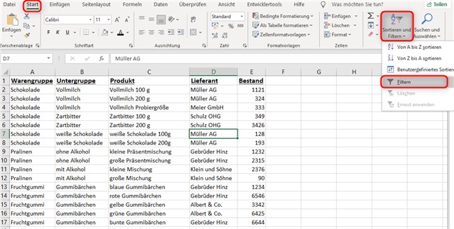 Screenshot 1 - Tricks Filtern