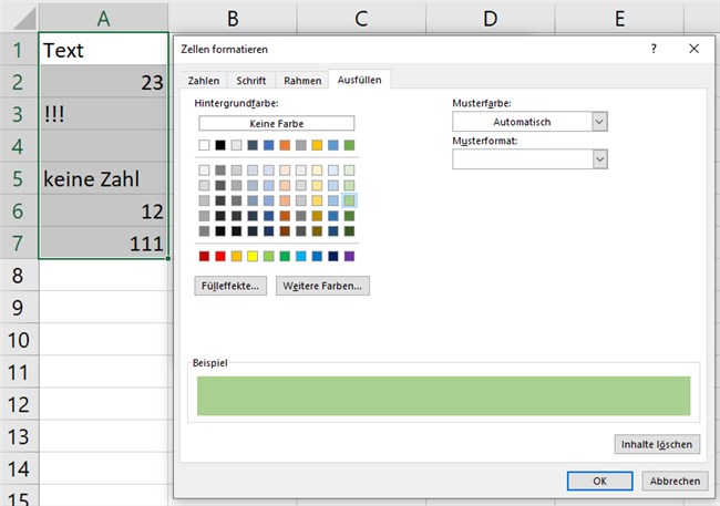 Screenshot 3 - Zellen hervorheben